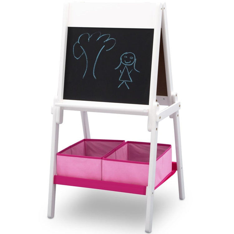 Delta Kinder Kinder TE 87600GN-130 Holz doppelseitig Tafel Whiteboard + Papierrolle Weiß