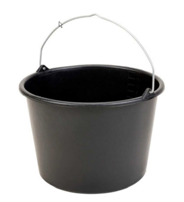 Baueimer Kunststoff schwarz 12l