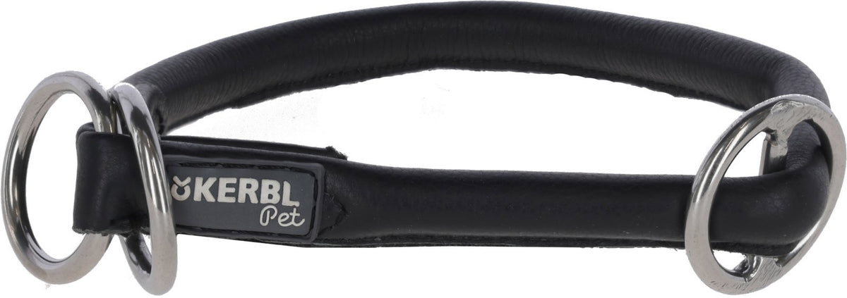 Rindslederhalsband Roma mit Stopper 55 cm 8 mm schwarz