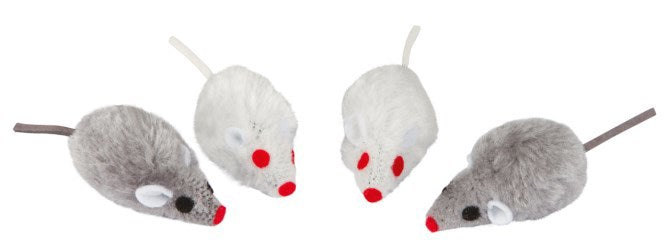 Maus grau weiß 5cm 4 Stück