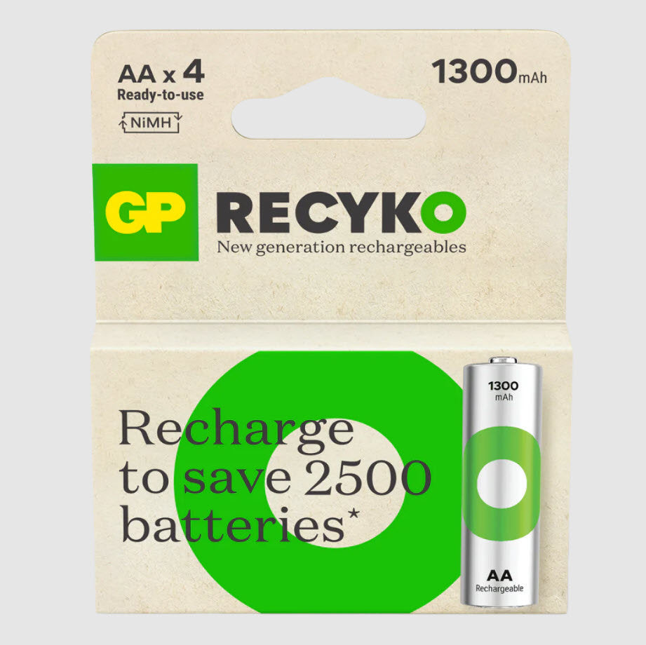 GP-Batterie wiederaufladbar AA 1300 mAh x4 Stk