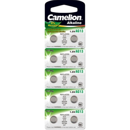Kamelionsbatterie LR44 D357 V13GA AG13 -Karte A 10 Teile