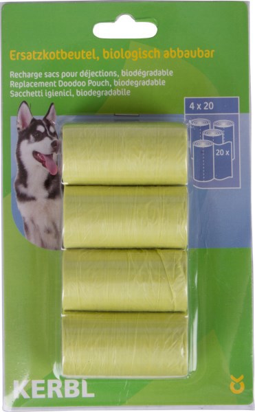 Hundekotbeutel grün 4x20 Stück biologisch abbaubar