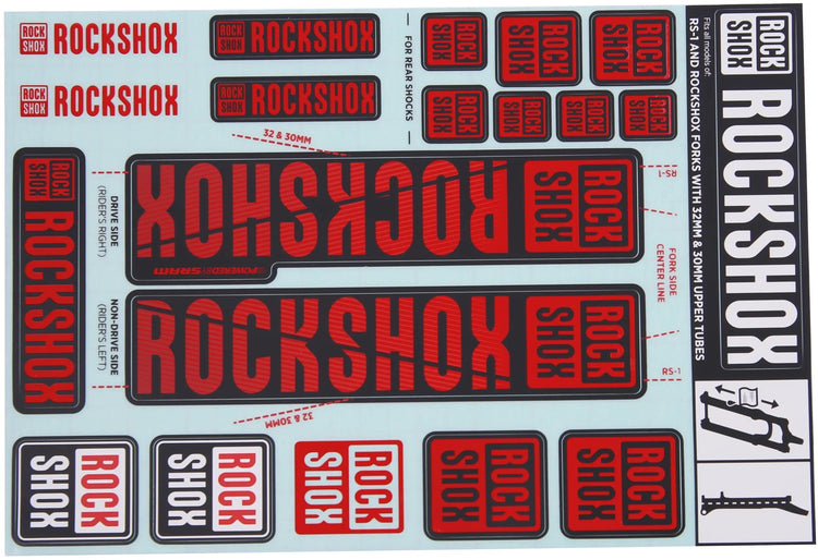 Rockshox Decal Set rot