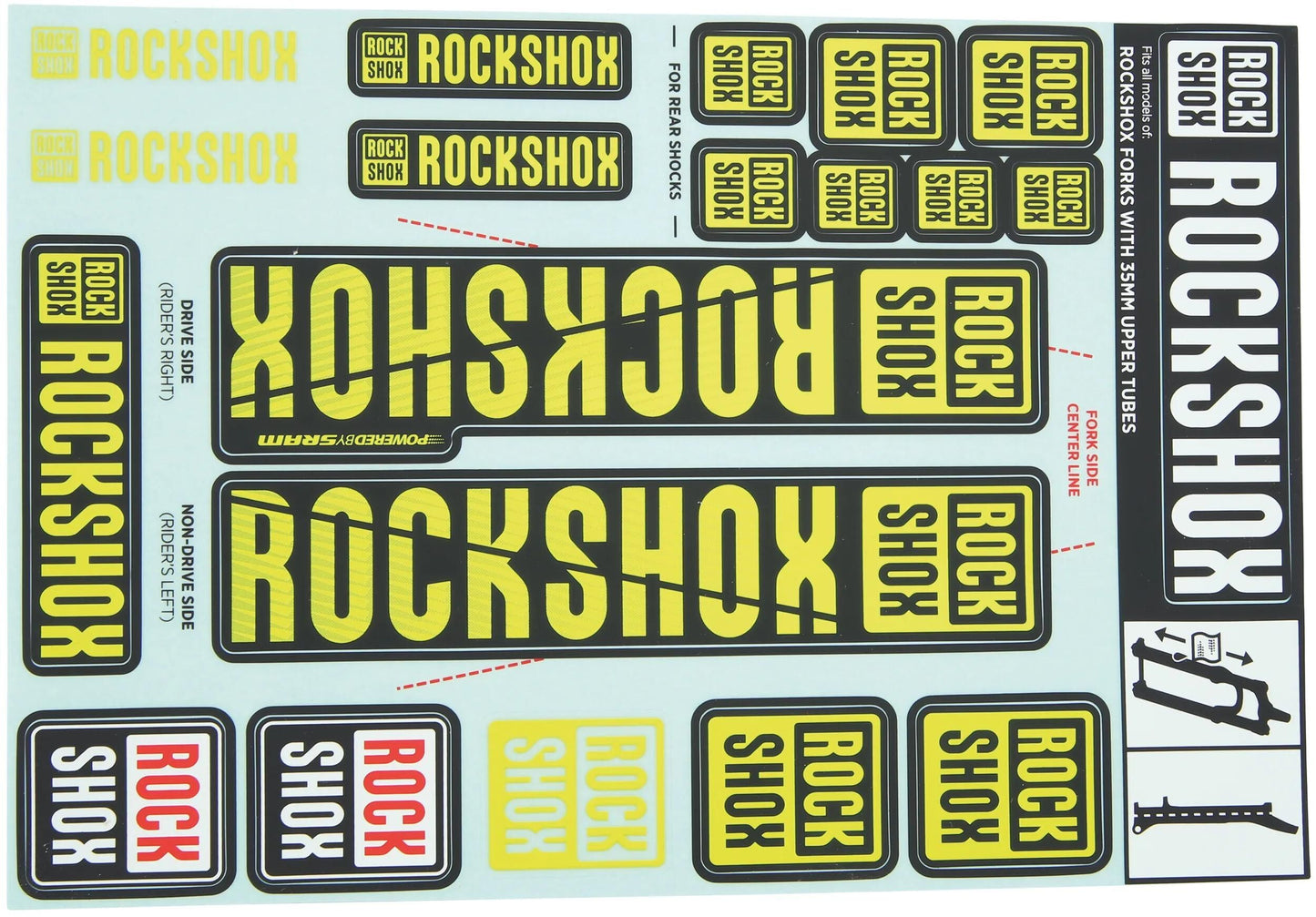 Rockshox Decal Set gelb Set gelb