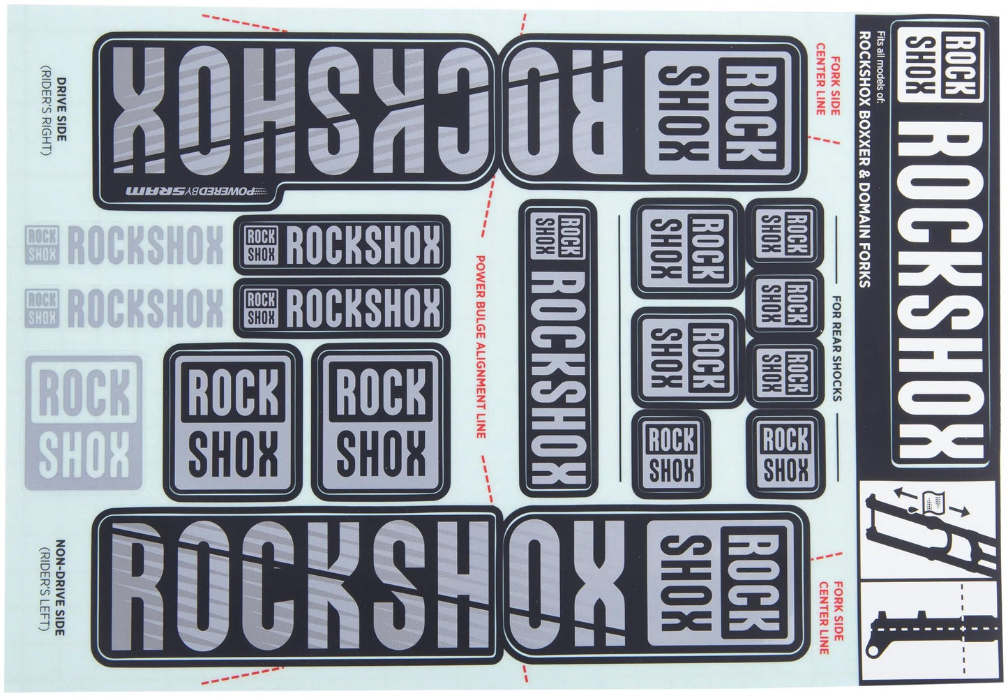 Rockshox Decal Set Grau