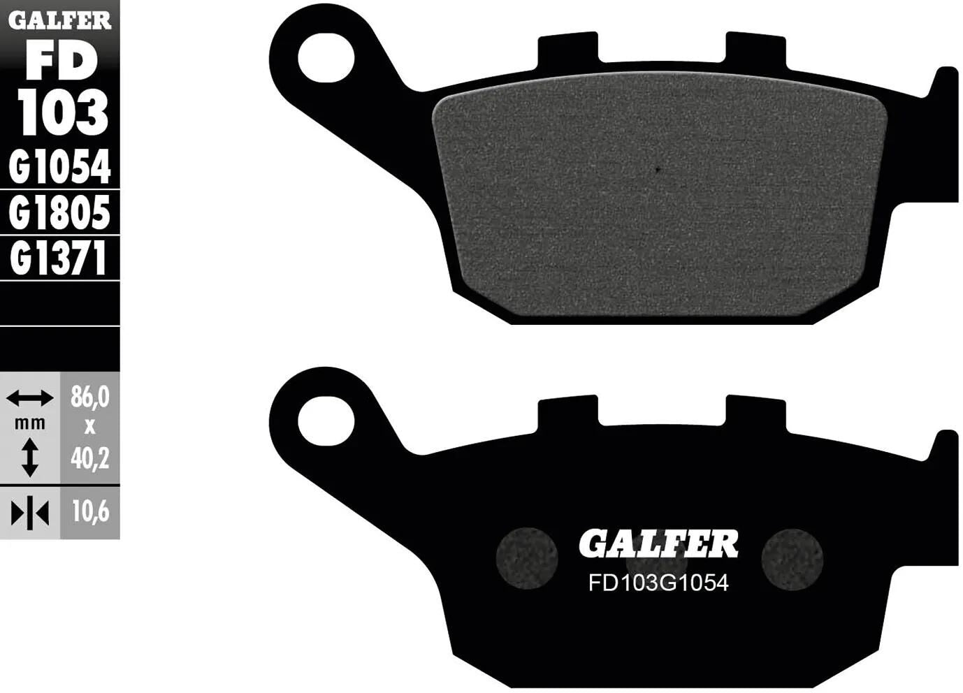 Galfer Bremsbeläge fd103 Bremsbelag fd103 g1054 organisch