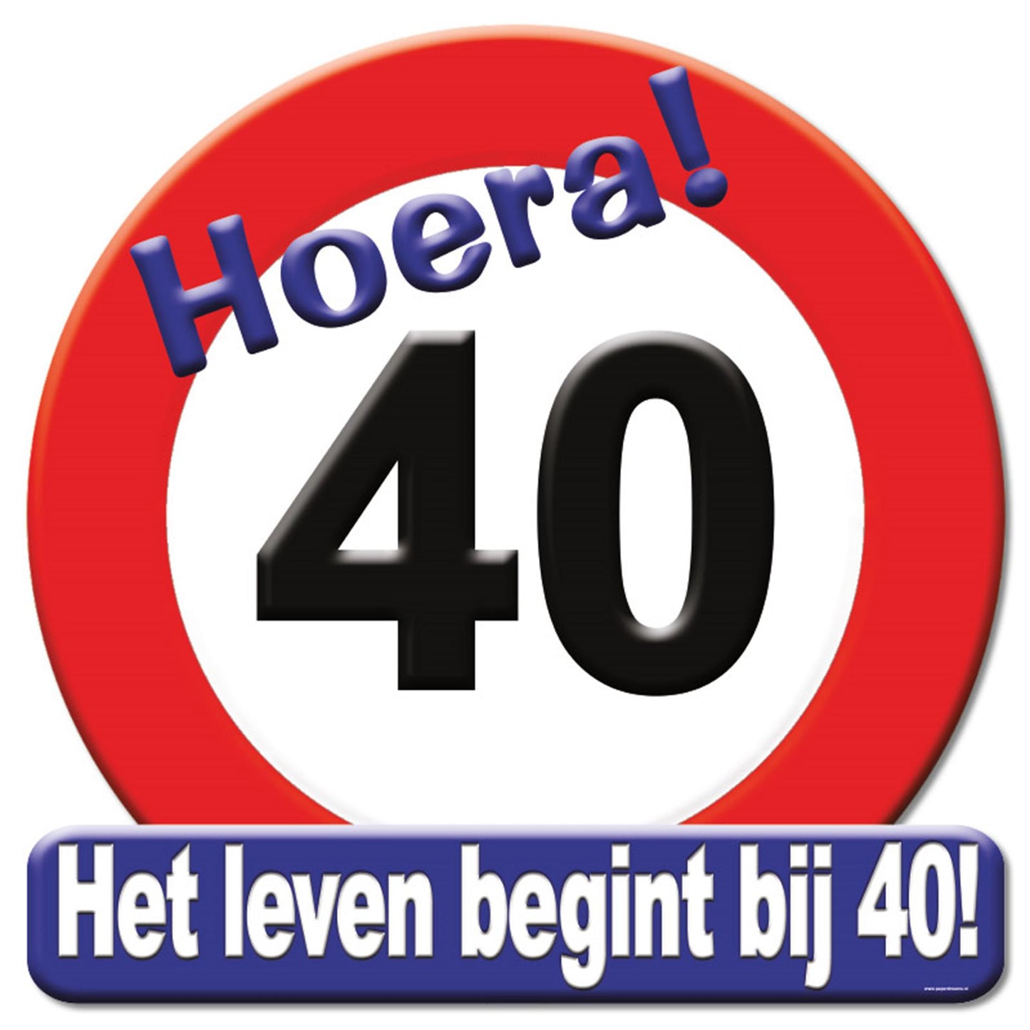 Paperdreams Kronenschild-Verkehrsschild – 40 Jahre