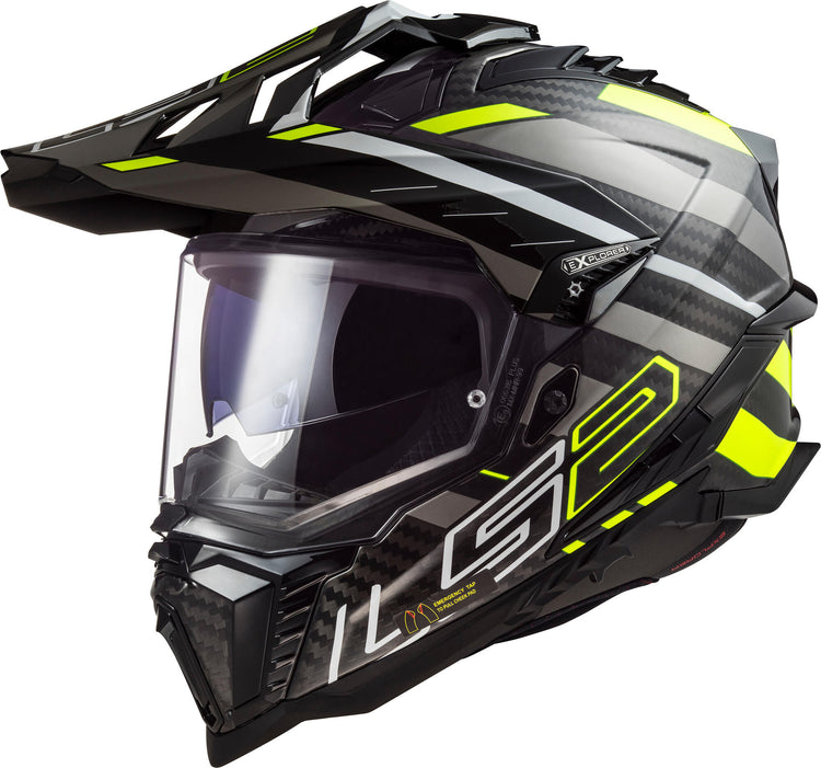 Ls2 Enduro-Helm MX701 Explorer Carbon Edge. Helm mx701 exp.car. Rand xl bl. yel. Titan