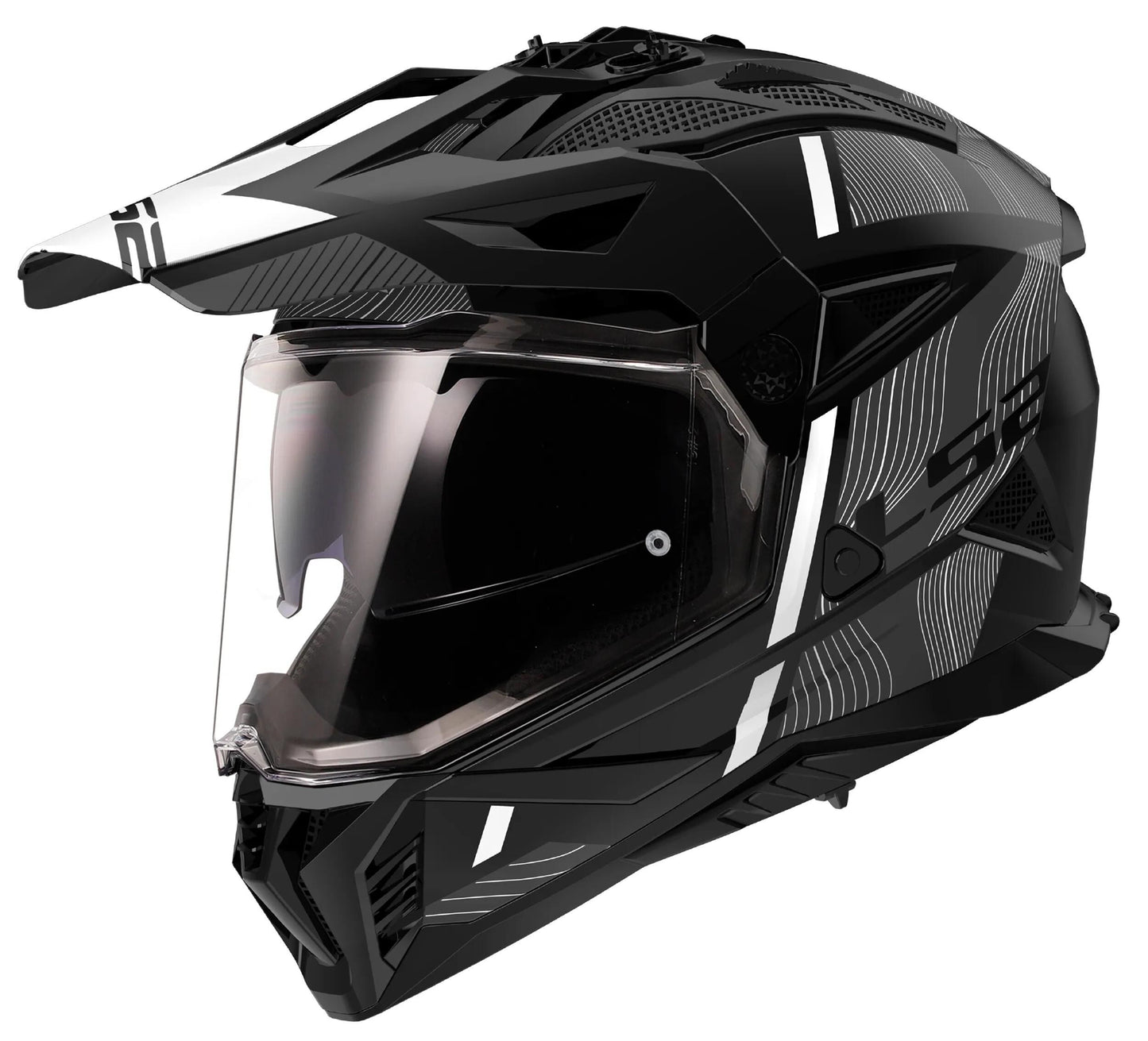 Ls2 Enduro-Helm MX702 Pioneer II Hill. Helm MX702 Pawn.II Hill L Bl. weiß matt