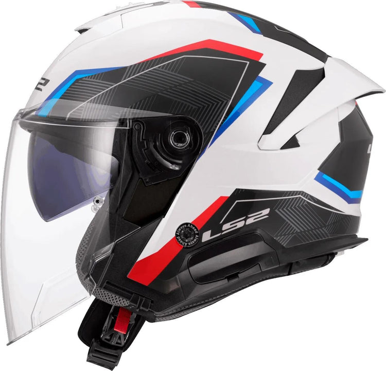 Ls2 Jethelm von 618 Verso II Air Helme von 618 Verso I Air weiß blau rot Gr. l