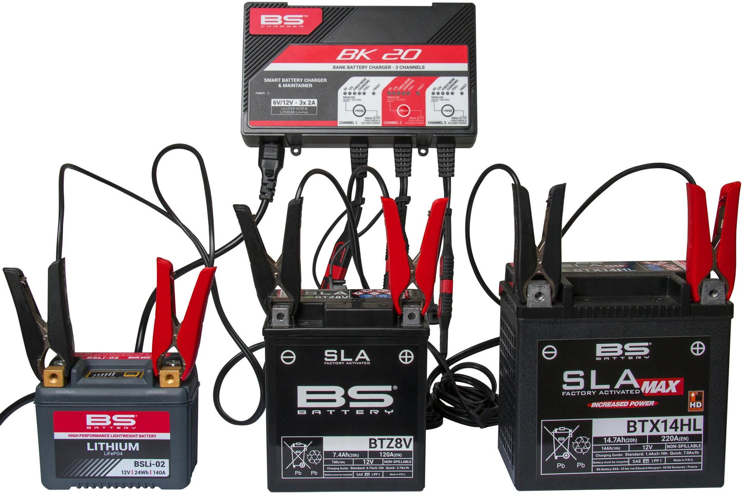 BS Batterie Mehrere Ladegeräte. BK20 BS-Lader 3x2.0a