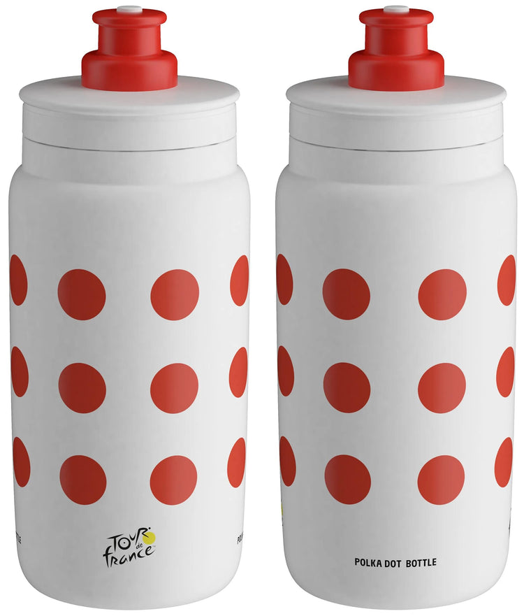 Elite Fly Tour de France Wasserflasche Trinkfl. Fly Tour d'E France Red Polka 550ml