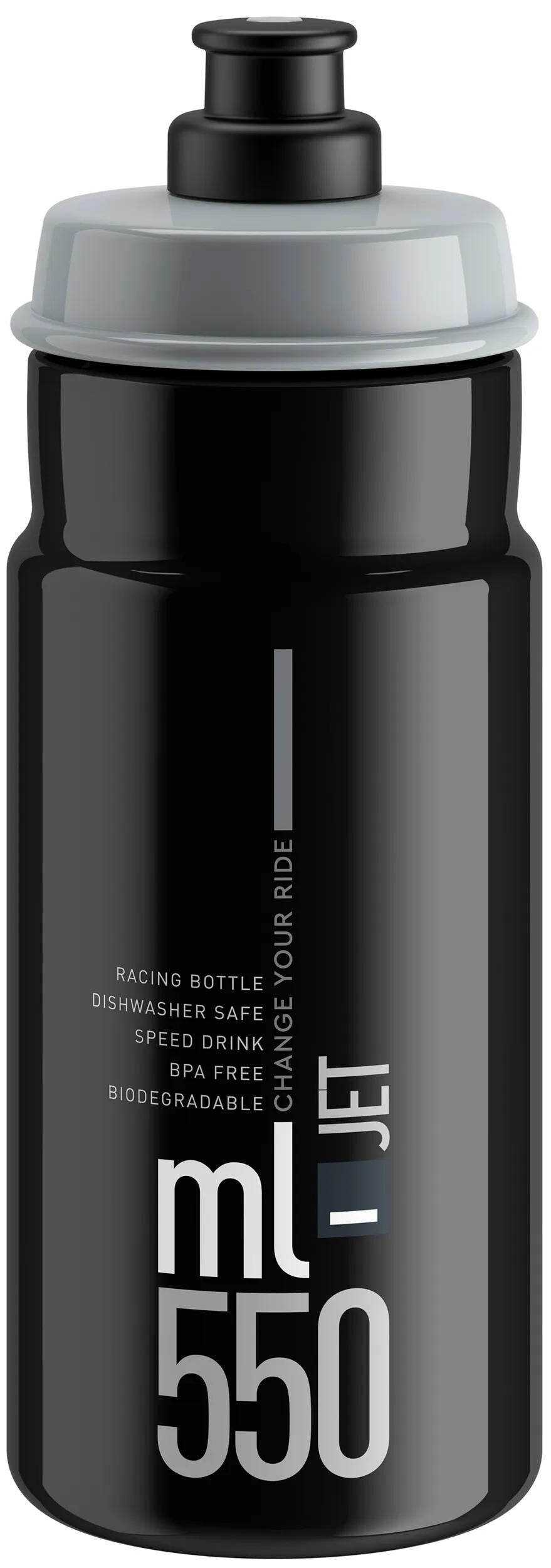 Elite Wasserflasche Jet Plus Flasche Jet Plus 550 ml schwarz grau