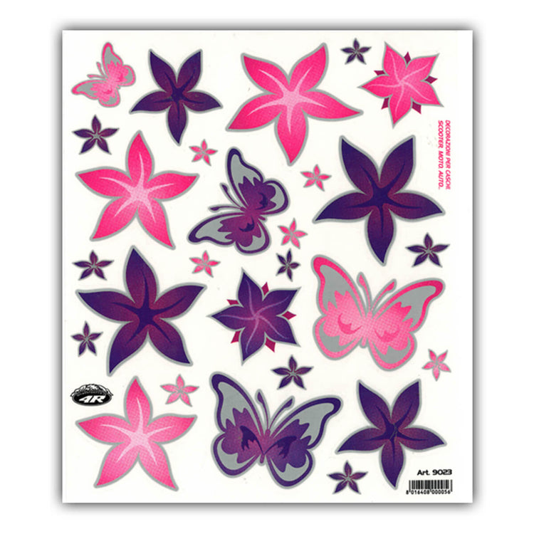 Aufkleberset Blumen Schmetterlinge