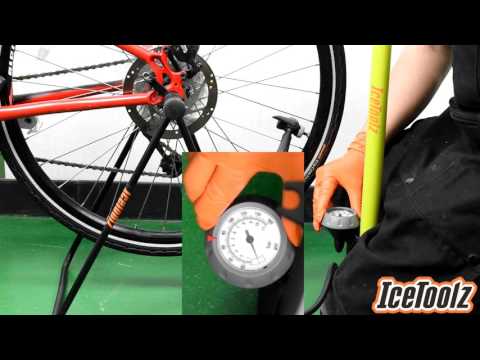 Icetoolz 240a451 Hochdruckpumpe Fußpumpe Stahl mit Manometer 160psi gelb