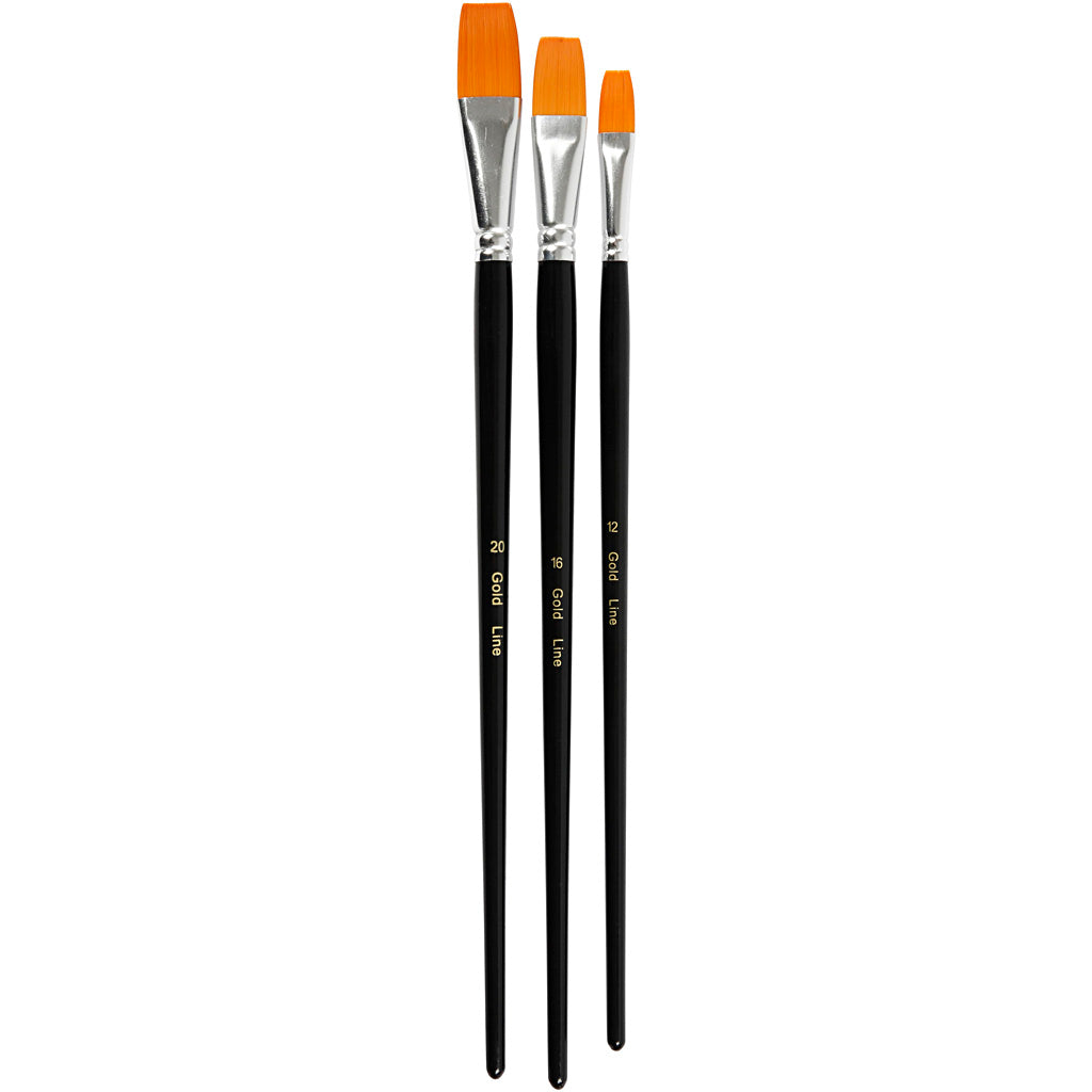 Creativ Company Gold Line Pinsel flach, 3st.