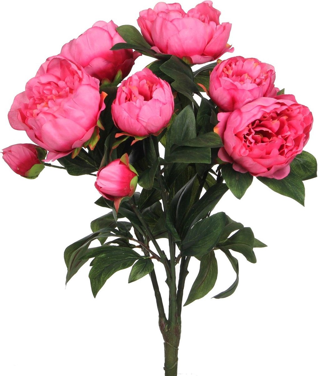 Glimmerdekorationen Kunstblumenstrauß Pfingstrose Fuchsia - Fuchsia - 55 cm - Dekorationsblumen - Kunstblumen