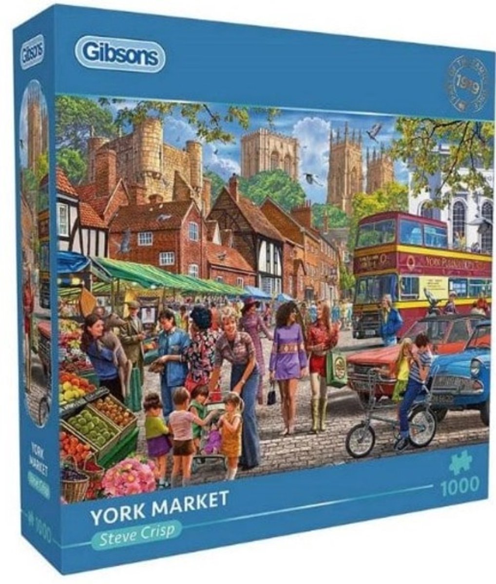 Gibsons – York Market (von Steve Crisp) – 1000 Teile 68×49 cm (B×H) – Puzzle für Erwachsene