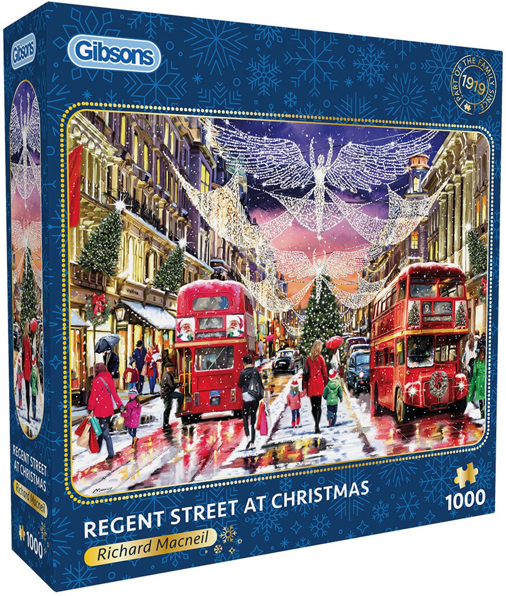 Gibsons – Regent Street at Christmas (von Richard Macneil) – 1000 Teile 49×68cm (B×H) – Puzzle für Erwachsene