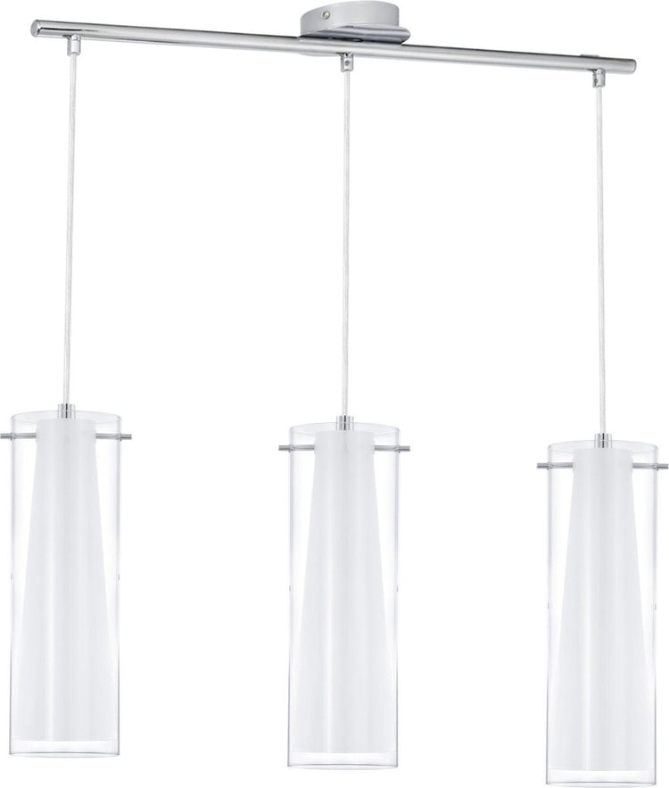 Eglo Pinto - Hängelampe - 3 Lichter - Chrom - klar, weiß