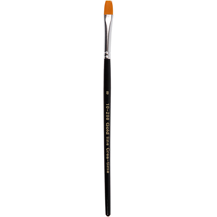 Creativ Company Gold Line Pinsel, Dim 8, L: 18,5 cm, B: 8 mm, flach, 12 Stück 1 Box