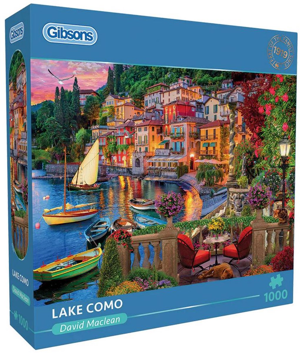 Gibsons – Comer See (von David Maclean) – 1000 Teile 68×49 cm (B×H) – Puzzle für Erwachsene