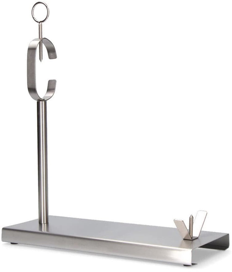 Markenloser Sans-Marque-Schinkenständer aus Edelstahl (Unterstützung für einen ganzen Schinken), EDM, silberfarbenes Metall, Edelstahl, Aluminium, 40 x 16,