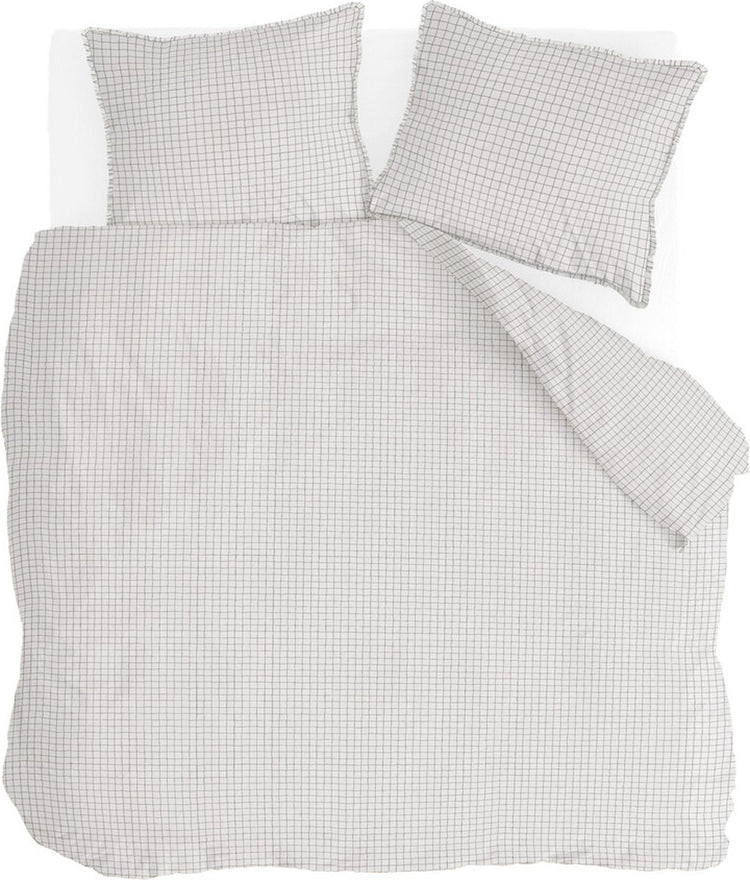 Walra Bettbezug mit gekreuzten Linien – 200 x 220 – 100 % Baumwolle (BCI) – Beige