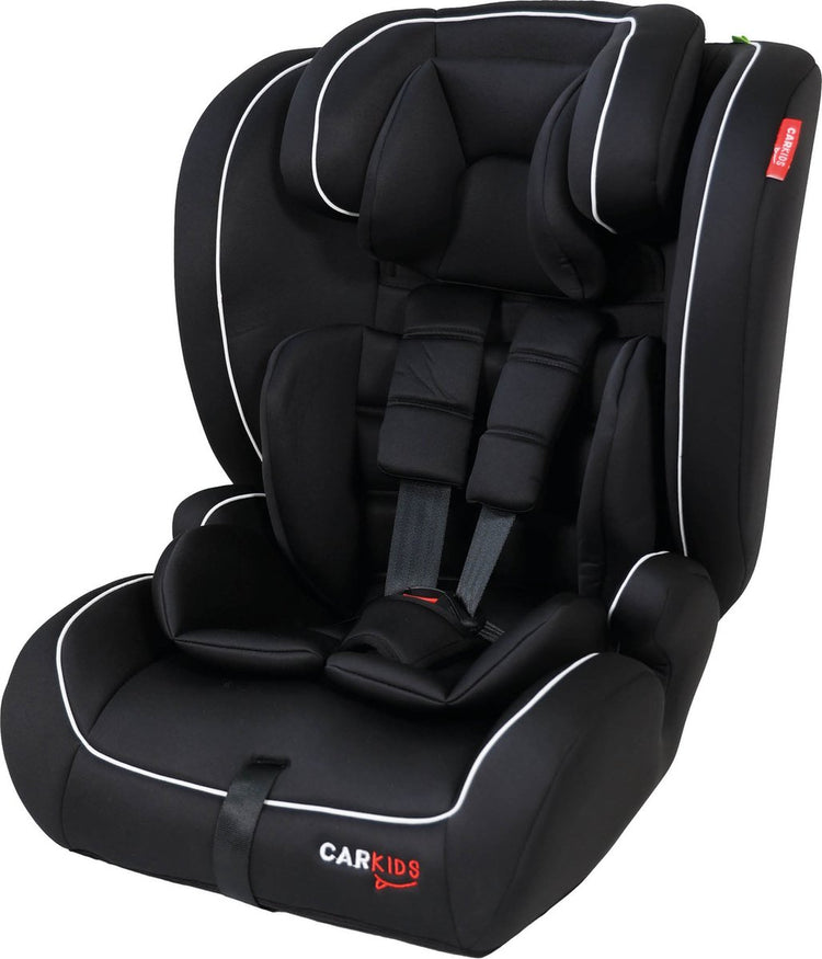 Carkids i-Size-Autositz Luca – entspricht dem i-Size-R-129-Standard – für Kinder von 76 bis 150 cm – verstellbare Kopfstütze – Schwarz und Weiß