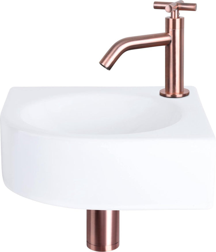 Differnz Cleo Brunnenset - Keramik - Hahnkreuz Rotkupfer - 30 x 30 x 10 cm