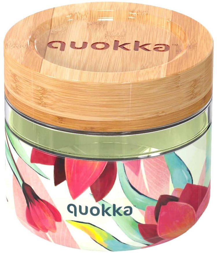 Quokka, Lebensmittelbehälter 500ml Dekofeder mit Bambusdeckel, mehrfarbig