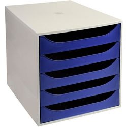 Kommode Bürodepot 5 Schubladen graublau