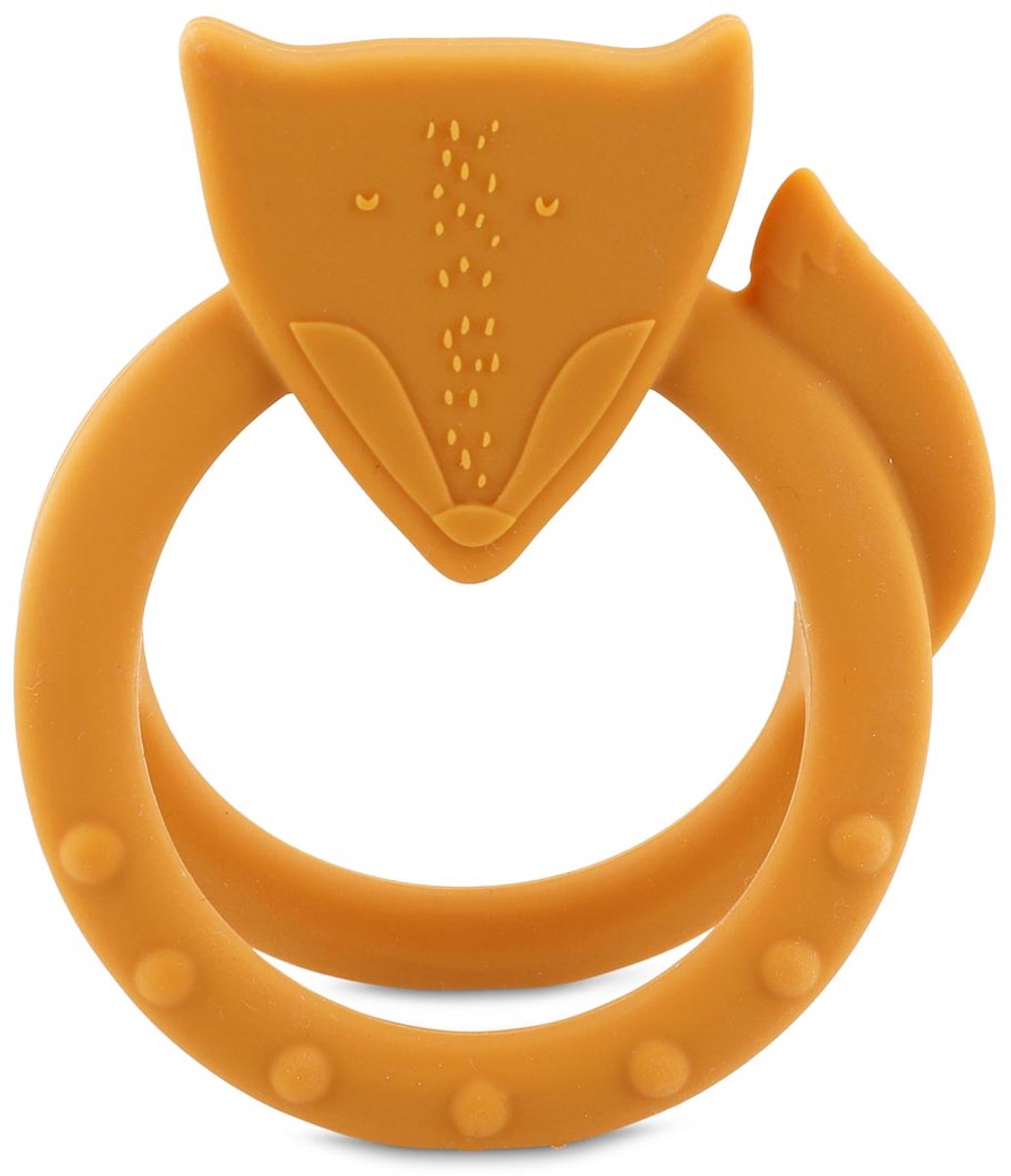 Trixie sensorischer Beißring Mr. Fox – 0m+ – 100 % Silikon – ideal zum Zahnen