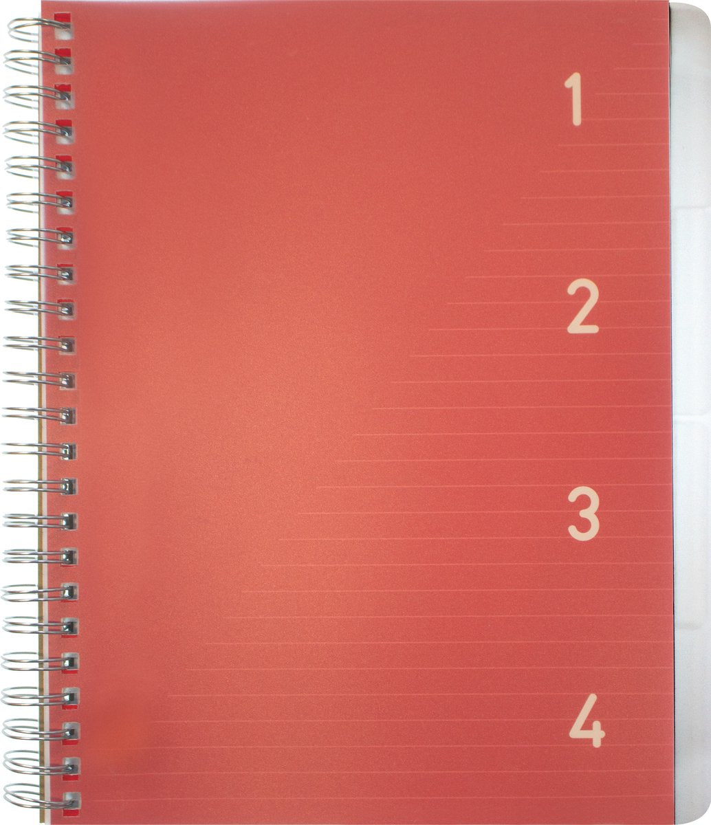 Kangaro 4-in-1-Block – A5 – Linie – 200 Seiten – 60 Gramm – Rot – 4 Stück – K-58382-4