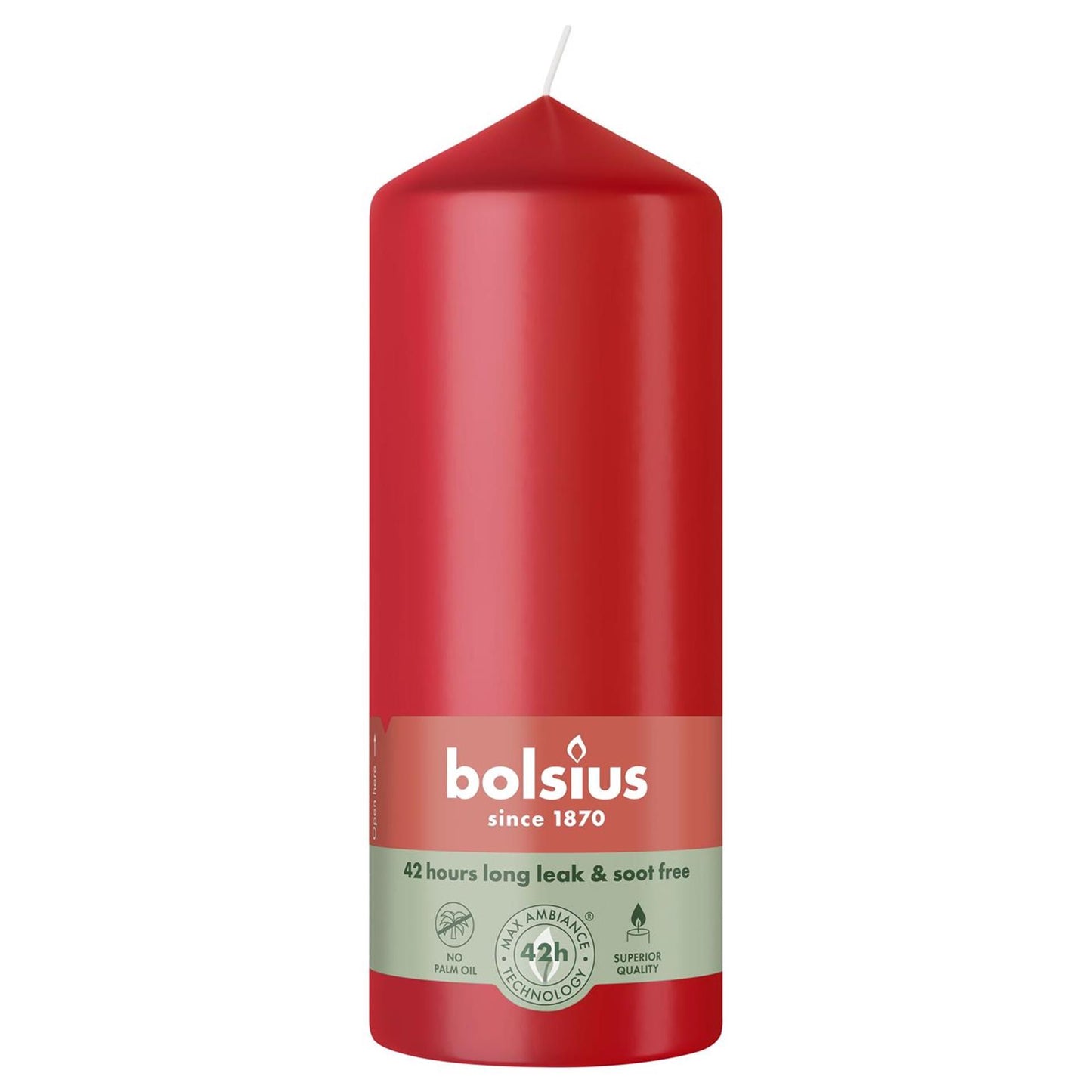 Bolsius Stumpenkerze 150 58 zartes Rot