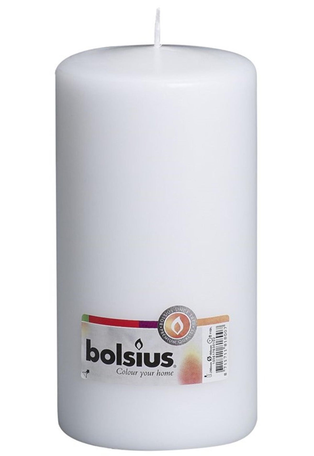 Bolsius Stumpenkerze 200 100mm weiß