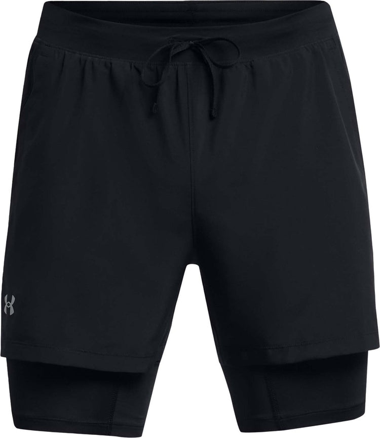 Under Armour UA Launch 5'' 2-in-1 Shorts-BLK Herren-Sporthose – Schwarz – Reflektierend