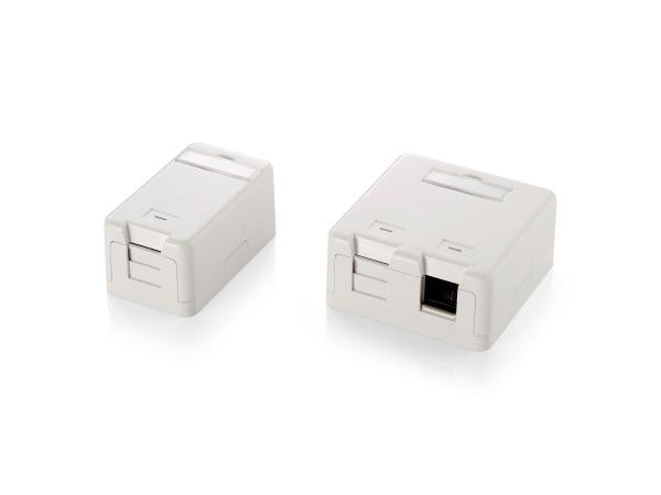 Ausrüstungsausrüstung 125121 Oberflächenmontierter Keystone -Box für 1 Keystone -Buchse, weiß