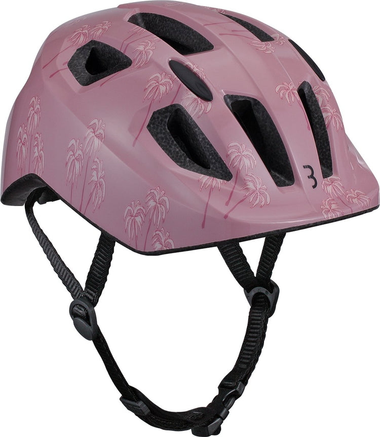 BBB Cycling Hero Kinderhelm Fahrrad Pink – verstellbar – waschbare Polsterung – klein: 1 – 3 Jahre – Fahrradhelm Mädchen und Jungen – Fahrradhelm Kinder – rosa Palmen – BHE-172