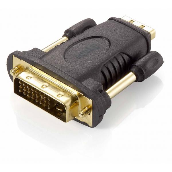 Ausrüstungsausrüstung 118908 DVI-D-Dual-Link zum HDMI-Adapter, DVI (24+1) HDMI A, M F, Schwarz