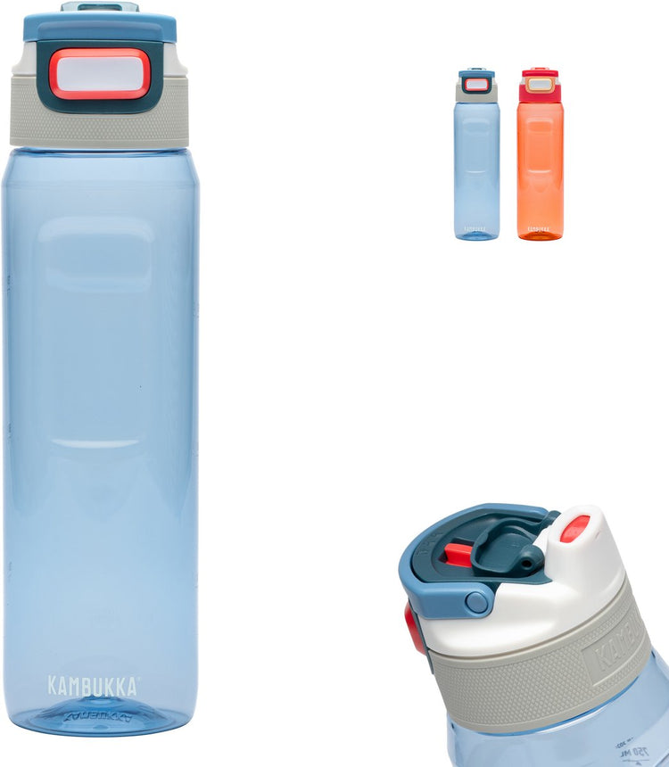 Kambukka Elton Trinkflasche 1l – Niagarablau mit 3-in-1-Deckel und einfacher Reinigung