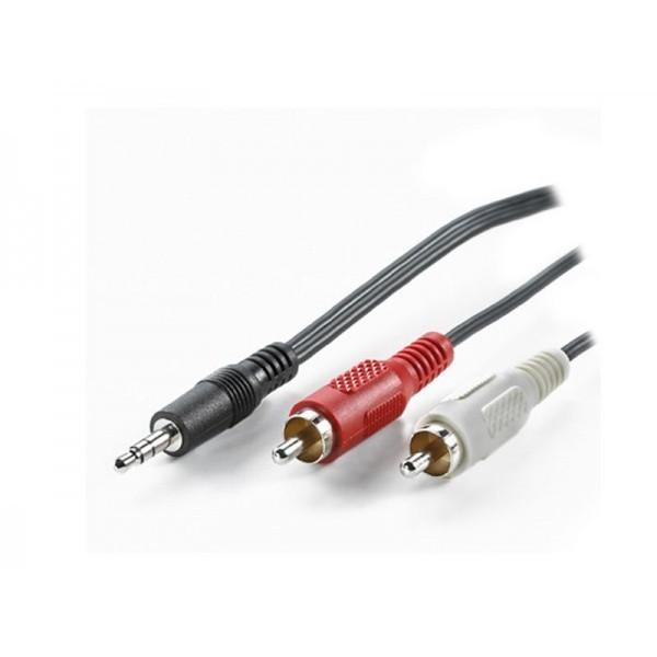 Adj adj 300-00005 Audiokabel, 3,5 mm -> 2x RCA, 1,5 m, schwarz