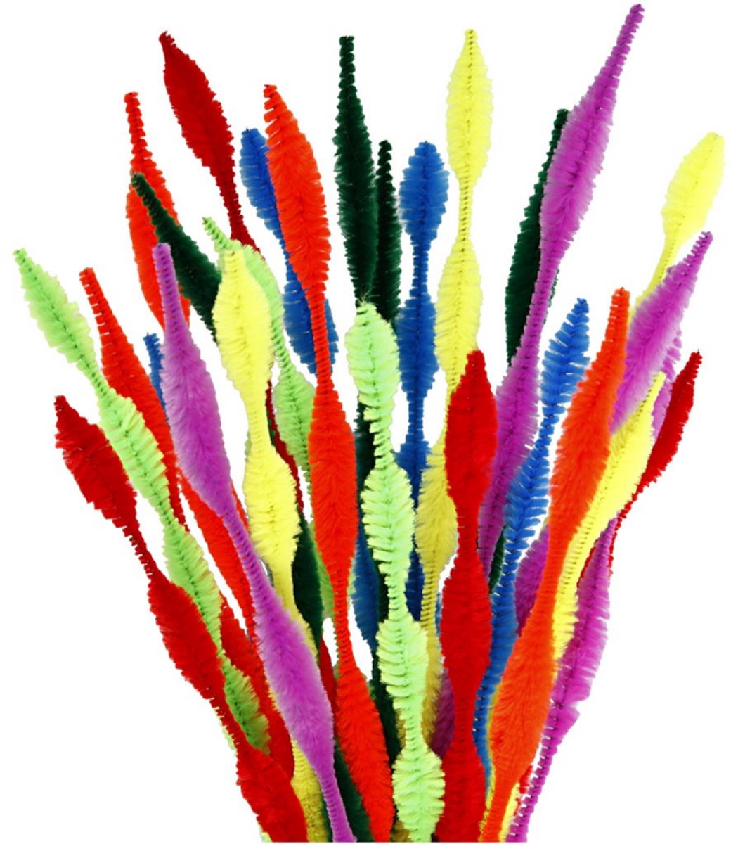 Creativ Company Chenille, gewellt, L: 30 cm, Stärke 5-12 mm, verschiedene Farben, 28 div. 1 Karton