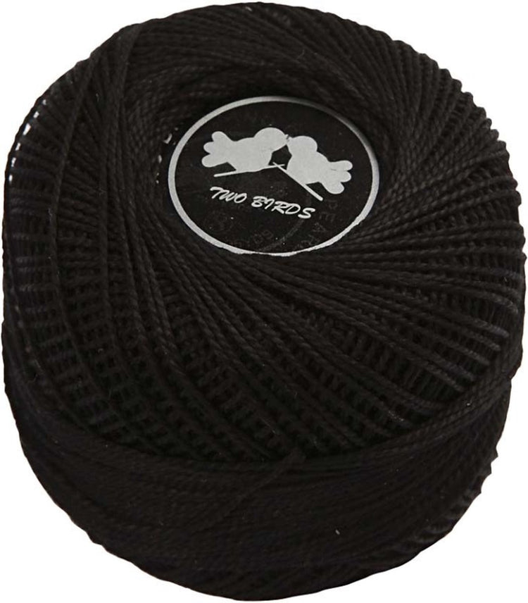 Creativ Company merzerisiertes Baumwollgarn, schwarz, 20 g, 1 Knäuel