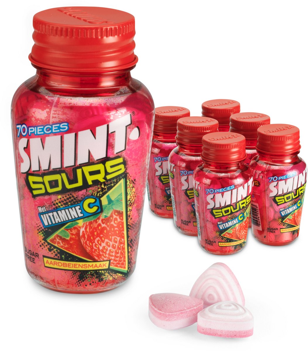 Smint Sours Erdbeerglas (6x 70 Stück)