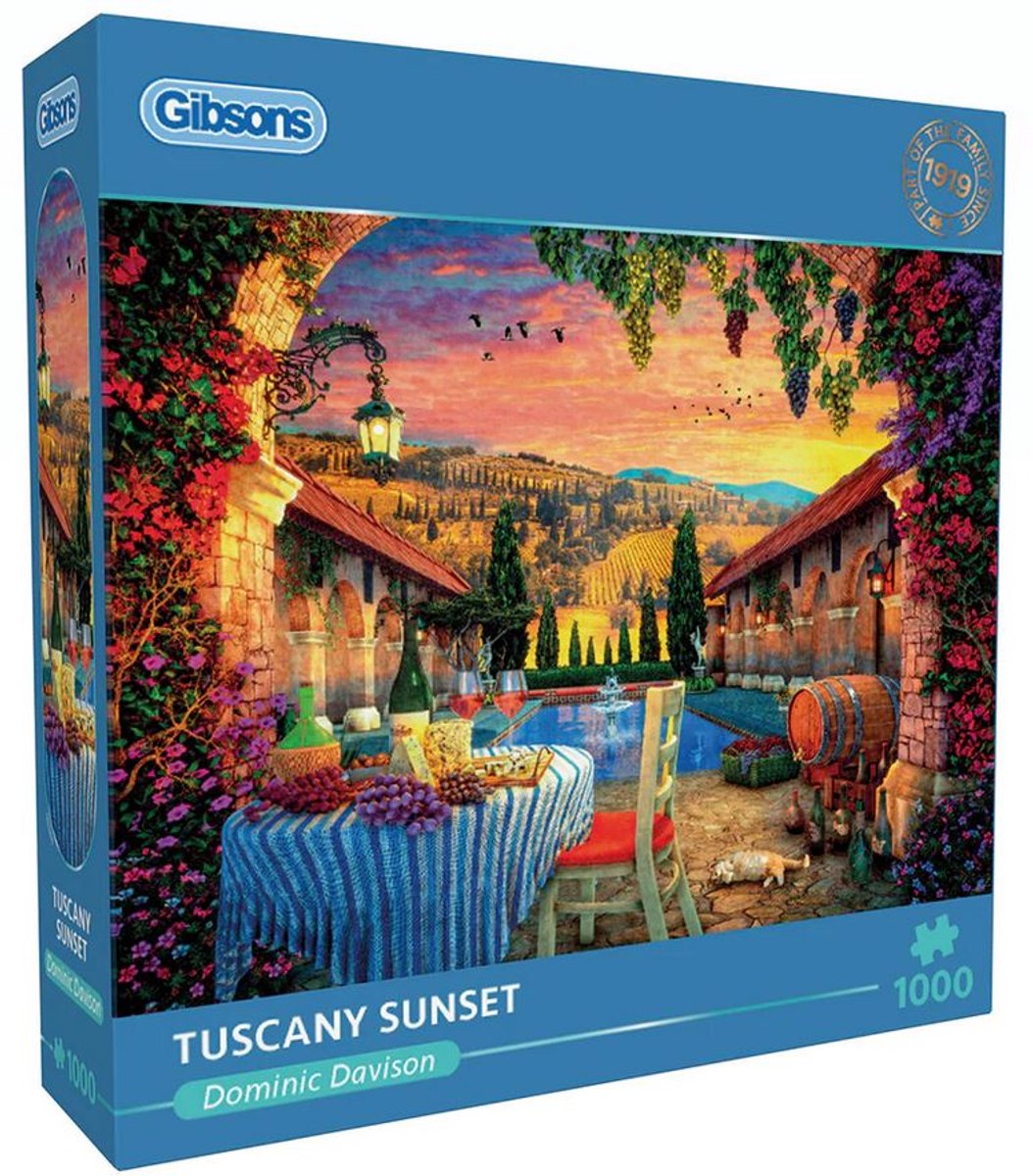 Gibsons – Sonnenuntergang in der Toskana (von Dominic Davison) – 1000 Teile 68 × 49 cm (B × H) – Puzzle für Erwachsene