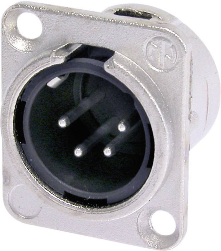 Neutrik NC4MDL1 XLR-Stecker Flanschstecker, Kontakte gerade Polzahl: 4 Silber 1 Stück(e)