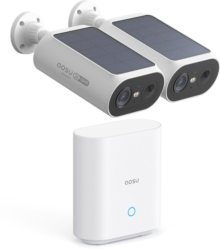 Aosu Solarcam P1 Se – 2 Sicherheitskameras mit 2K-Auflösung – Solarenergie – 2-Wege-Audio – KI