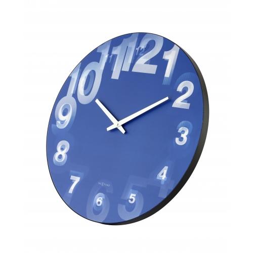 NÄCHSTEMIMMER NOTHER INTERIME KLOK 3077BL 3D, Ø39,5 cm, Wand, blau weiß